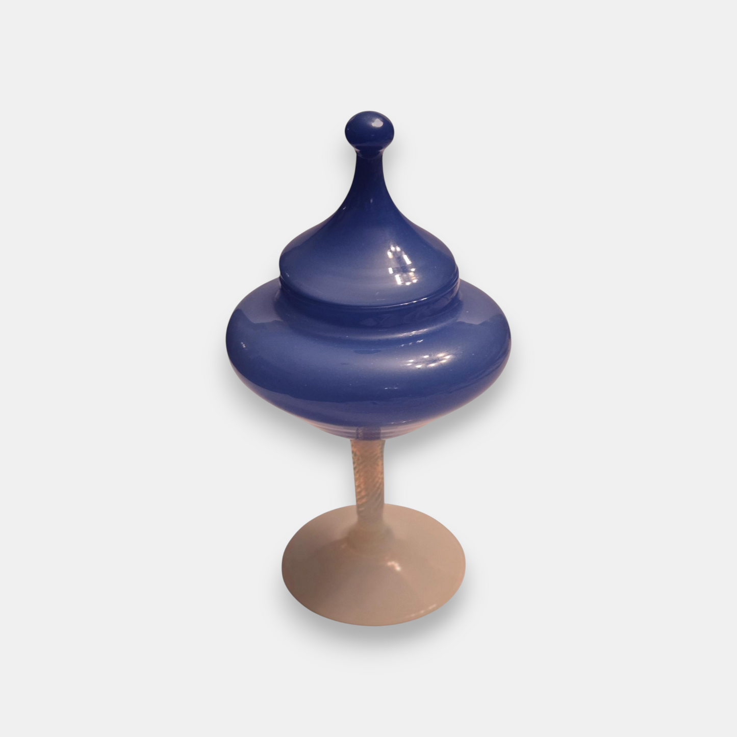 Empoli-Attributed Opaline Compote Jar - Blue