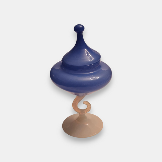 Empoli-Attributed Opaline Compote Jar - Blue