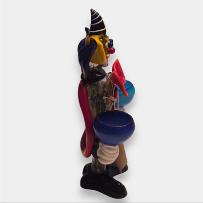 Murano-Attributed Clown Candle Holder - Multi-Colour