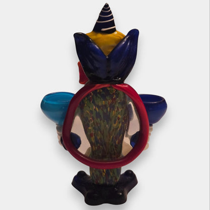 Murano-Attributed Clown Candle Holder - Multi-Colour
