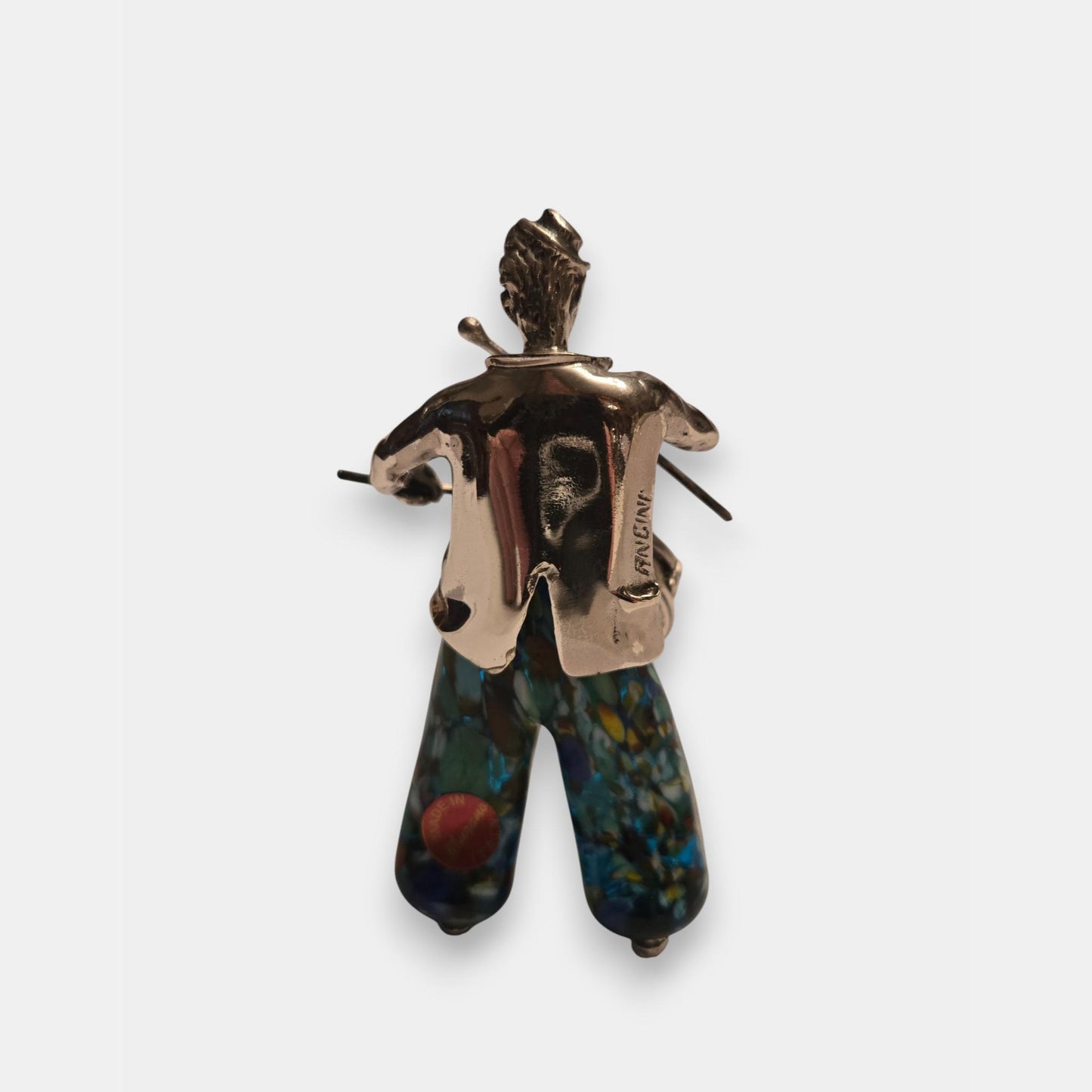 Vittorio Angini Murano Silver and Glass Clown Figurine Set of 6 - Multi-Colour