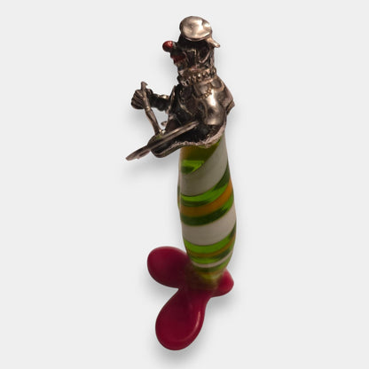 Vittorio Angini Murano Silver and Glass Clown Figurine Set of 6 - Multi-Colour