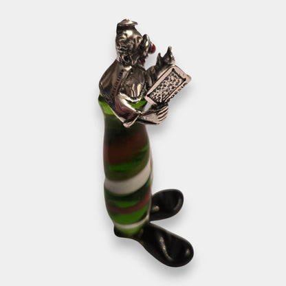 Vittorio Angini Murano Silver and Glass Clown Figurine Set of 6 - Multi-Colour