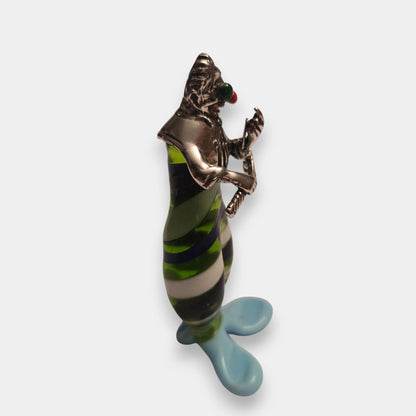 Vittorio Angini Murano Silver and Glass Clown Figurine Set of 6 - Multi-Colour