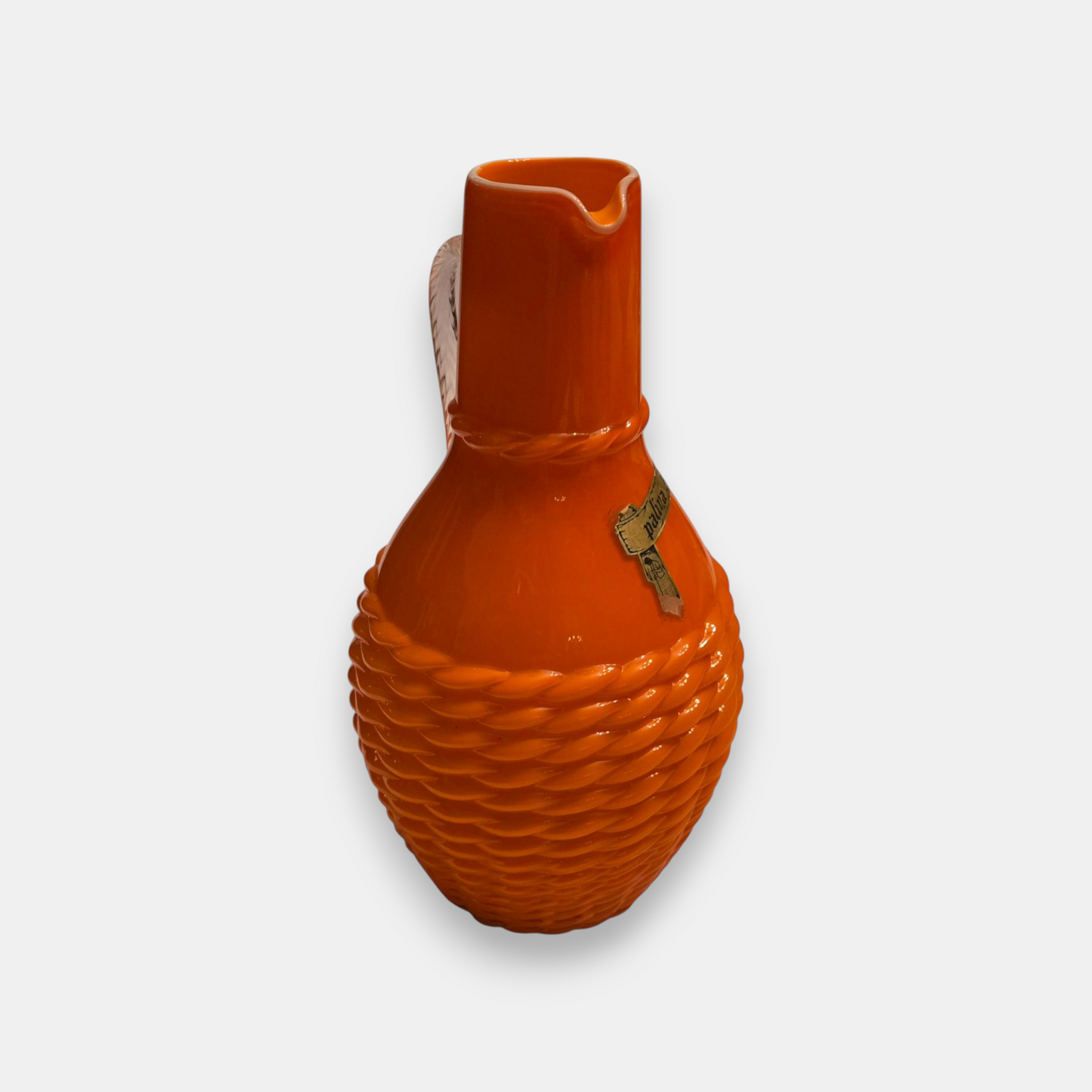 Empoli-Attributed Ompoli Opalina Fiorentina Glass Jug/Vase - Orange