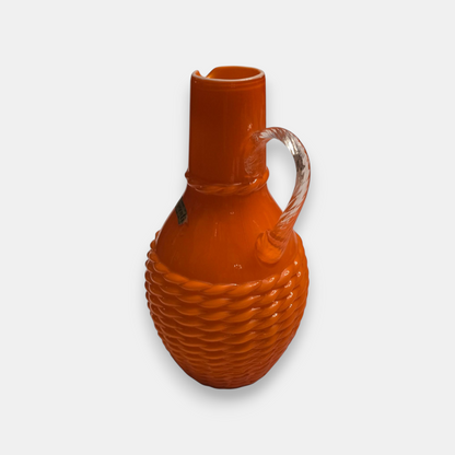 Empoli-Attributed Ompoli Opalina Fiorentina Glass Jug/Vase - Orange