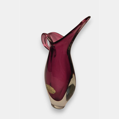 Vintage Ewer Murano-Attributed Sommerso Vase - Pink