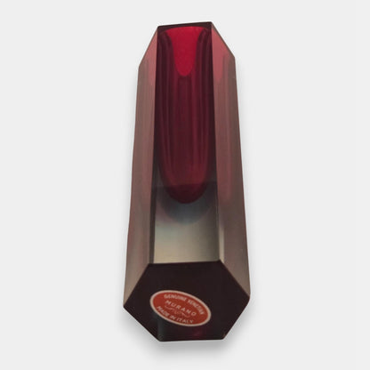 Murano Faceted Sommerso Glass Vase - Multi-Colour