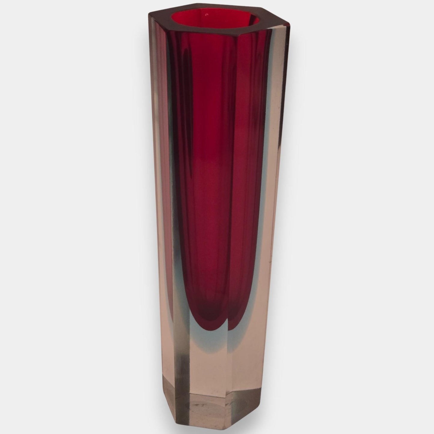 Murano Faceted Sommerso Glass Vase - Multi-Colour