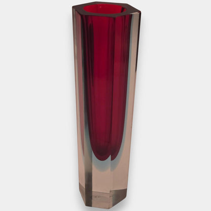 Murano Faceted Sommerso Glass Vase - Multi-Colour