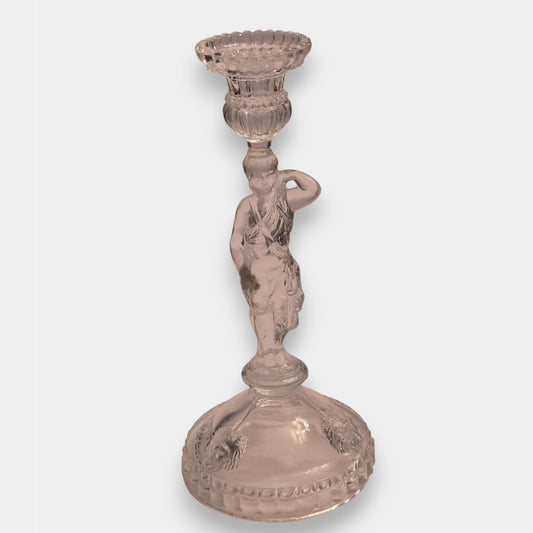 Nova Ivima-Attributed Vintage Ivima Candle Stick Holder - Clear