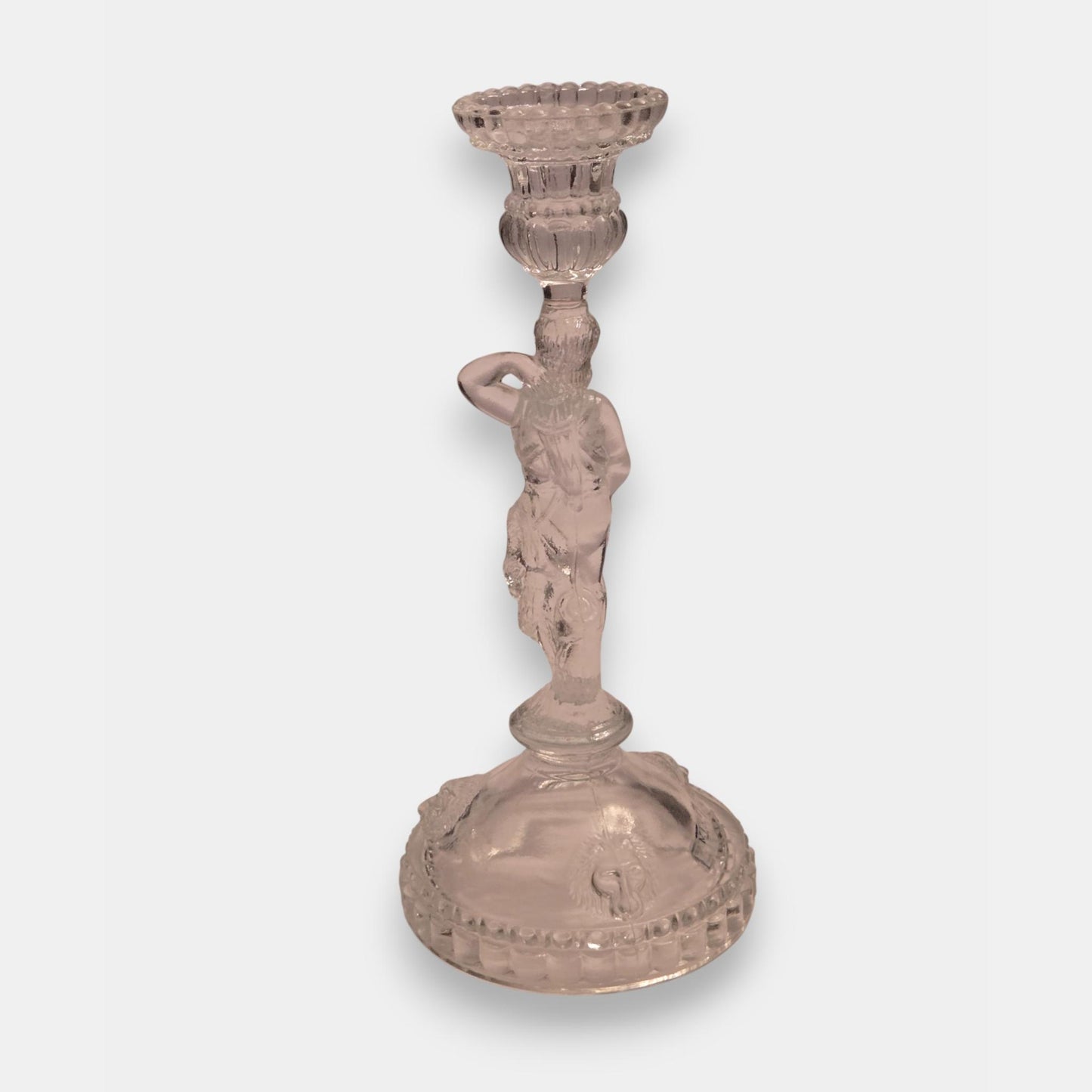 Nova Ivima-Attributed Vintage Ivima Candle Stick Holder - Clear