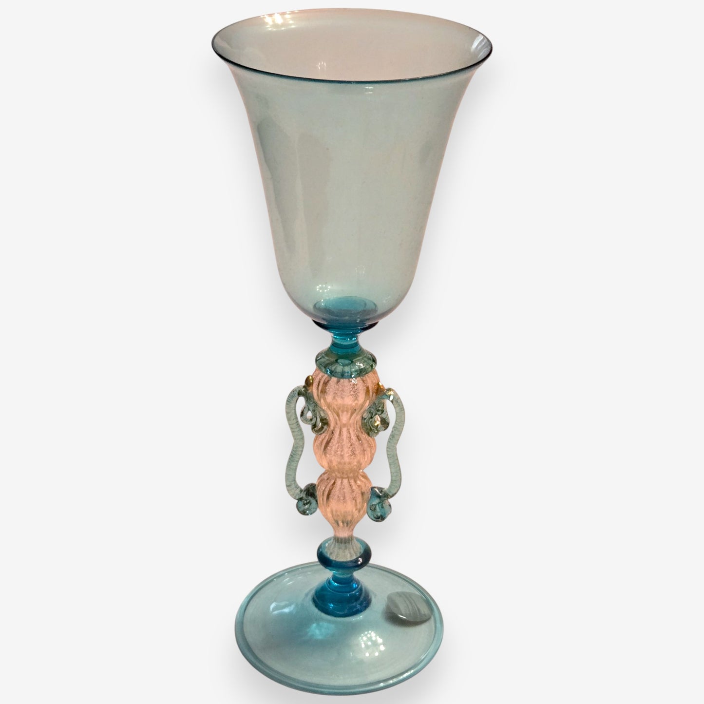 Murano-Attributed Set Of 5 Artistic Glass Goblets - Multi-Colour