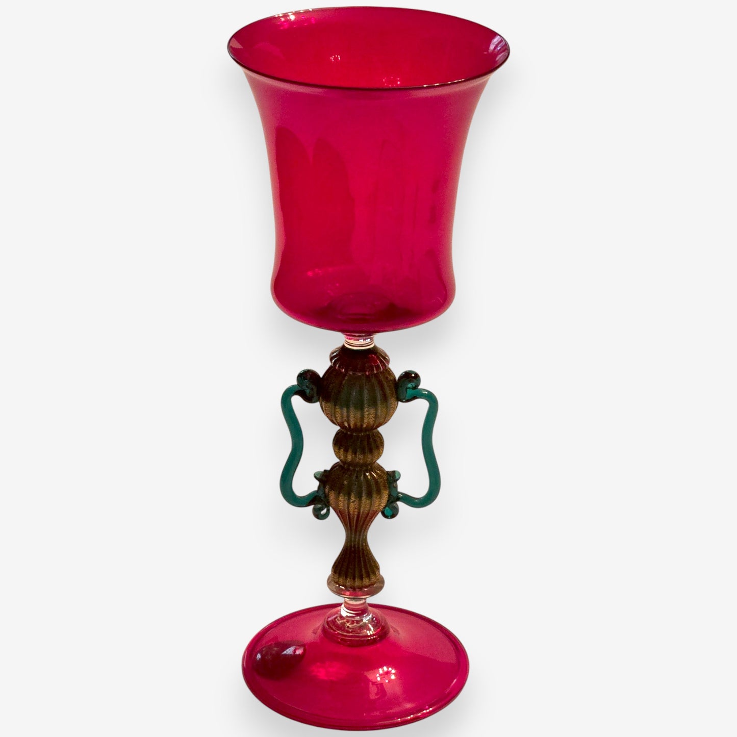 Murano-Attributed Set Of 5 Artistic Glass Goblets - Multi-Colour