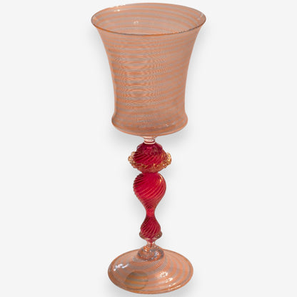Murano-Attributed Set Of 5 Artistic Glass Goblets - Multi-Colour