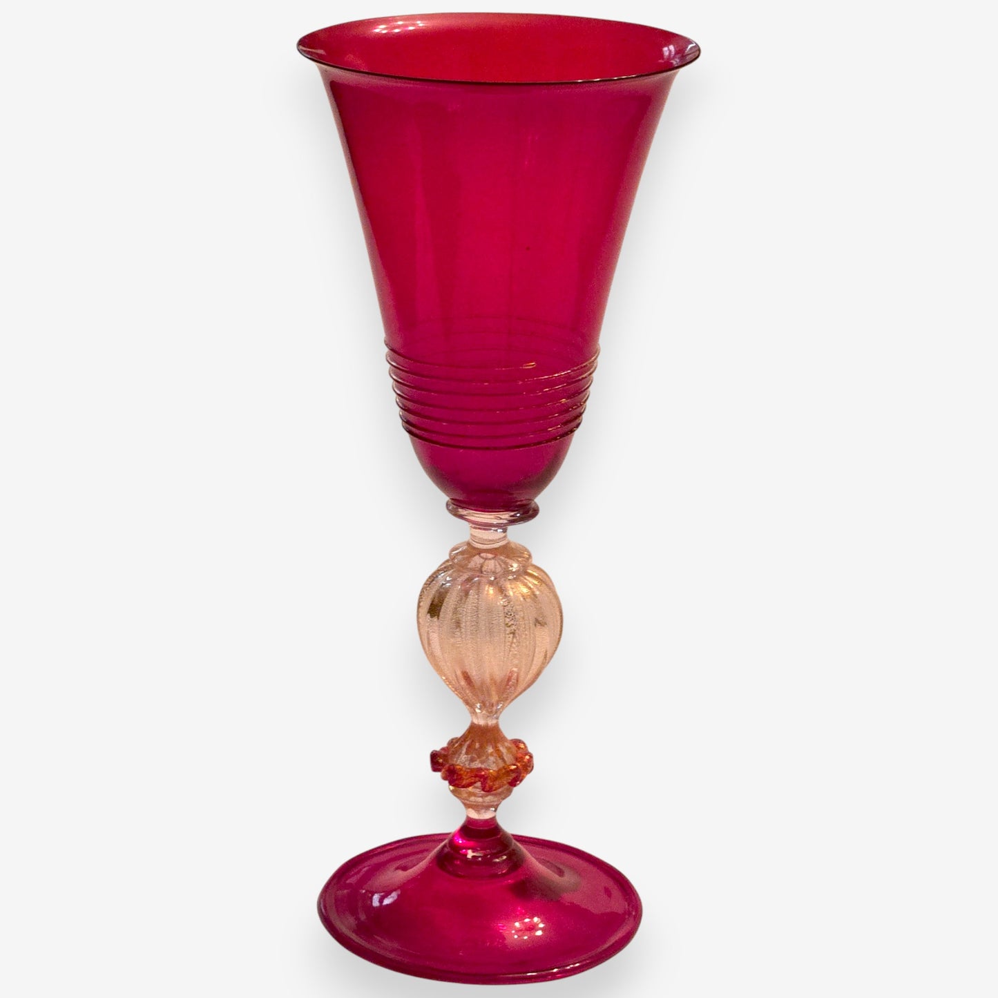 Murano-Attributed Set Of 5 Artistic Glass Goblets - Multi-Colour