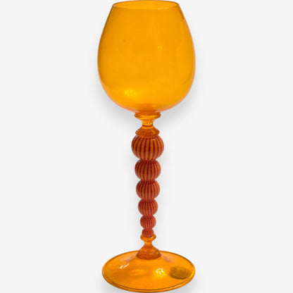 Murano-Attributed Set Of 5 Artistic Glass Goblets - Multi-Colour