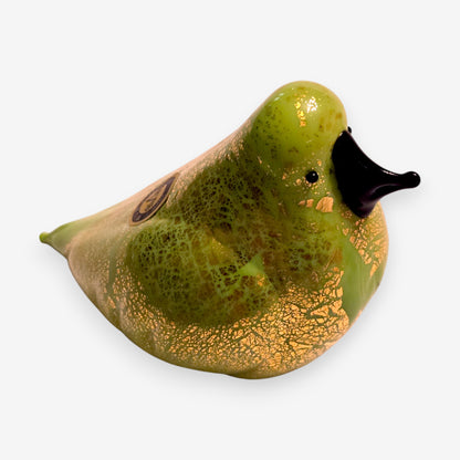 Murano-Attributed  24k Gold Leaf Glass Birds Set of 5 - Multi-Colour