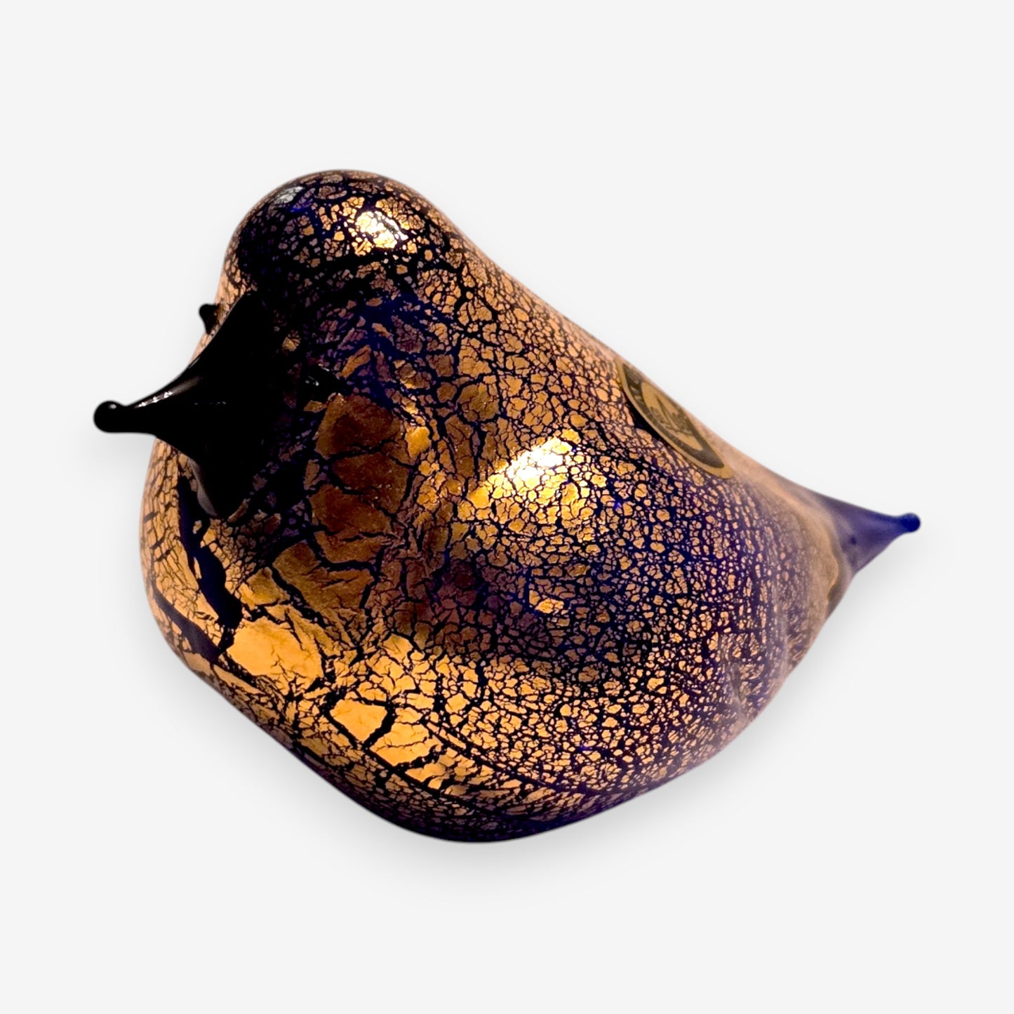 Murano-Attributed  24k Gold Leaf Glass Birds Set of 5 - Multi-Colour