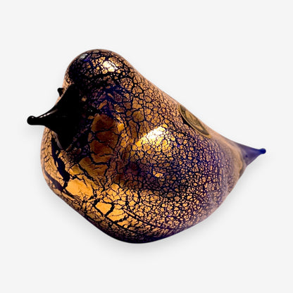 Murano-Attributed  24k Gold Leaf Glass Birds Set of 5 - Multi-Colour