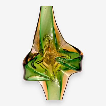 Murano-Attributed Fratelli Tosco Vintage Glass Centrepiece Vase - Green
