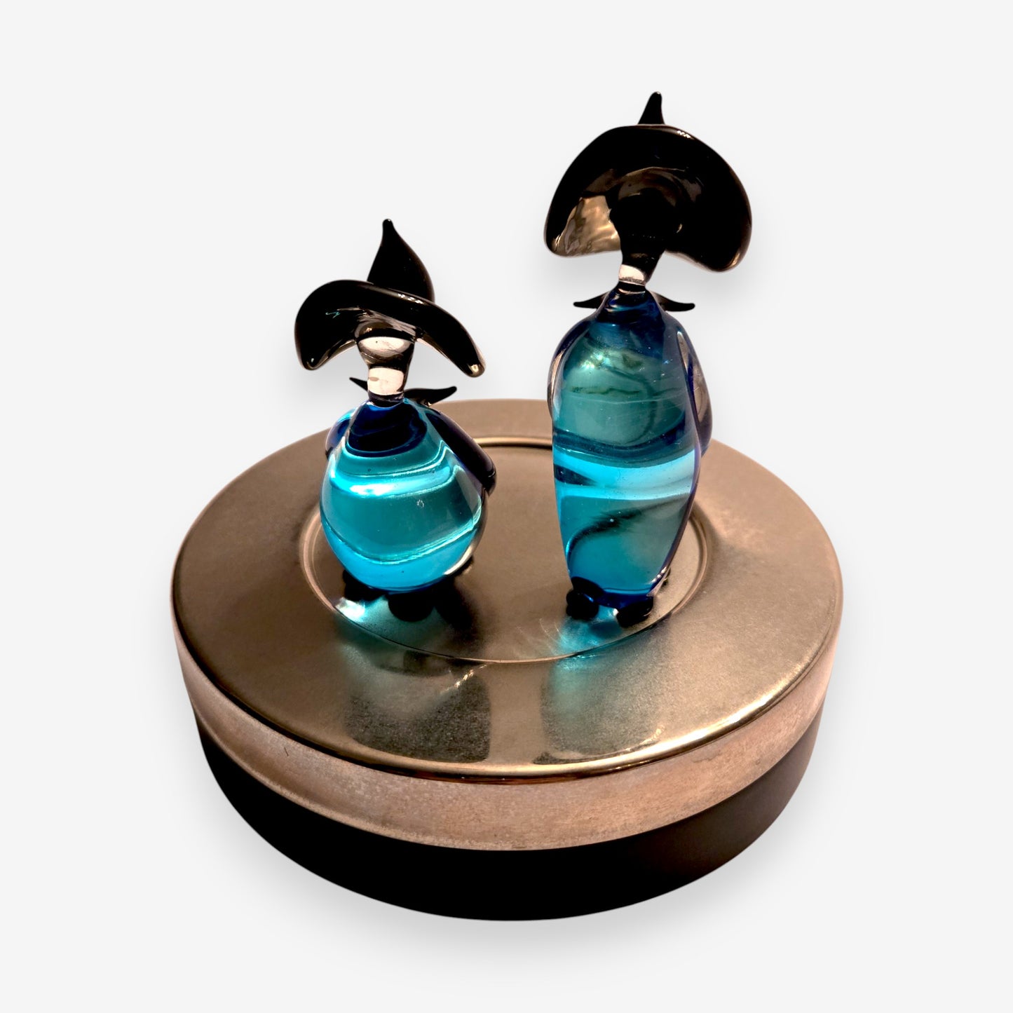 Murano-Attributed Vintage Formia Glass Figurines - Blue