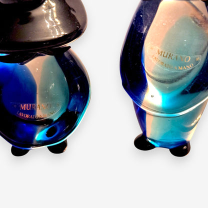 Murano-Attributed Vintage Formia Glass Figurines - Blue