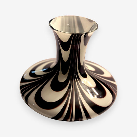 Carlo Moretti Murano-Attributed Glass Vase with Swirls - Brown
