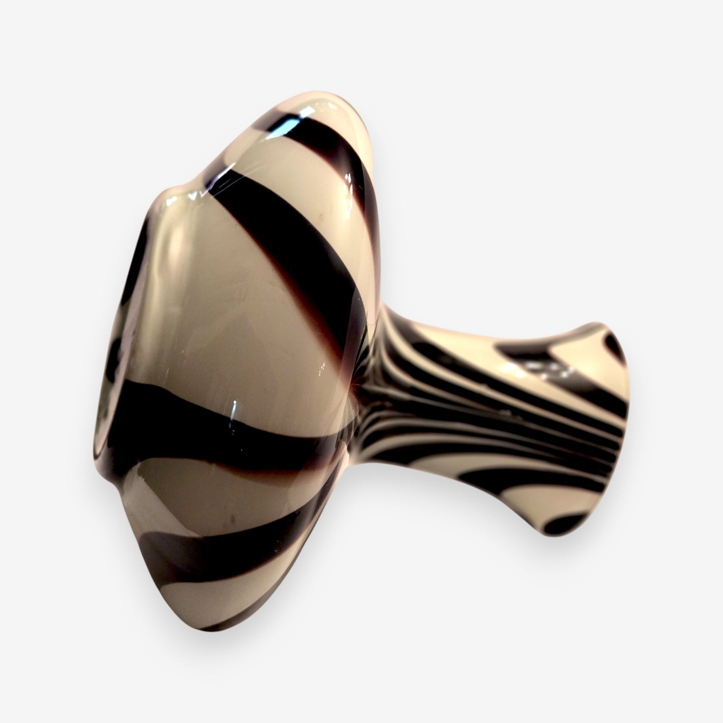 Carlo Moretti Murano-Attributed Glass Vase with Swirls - Brown