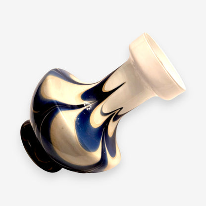 Carlo Moretti Murano-Attributed Vintage Opaline Glass Vase - Blue