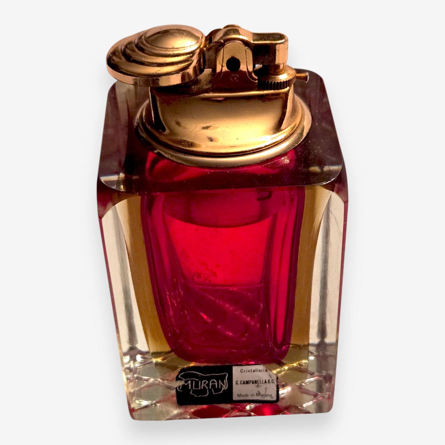 Murano-Attributed G. Campanella & C Vintage Glass Lighter - Red