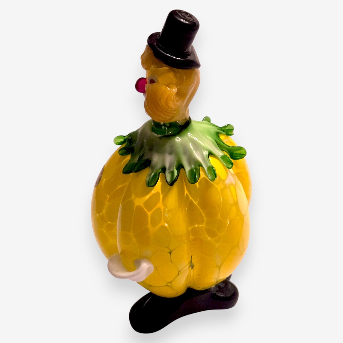 Murano-Attributed Hand Blown Vintage Lemon Glass Clown - Yellow