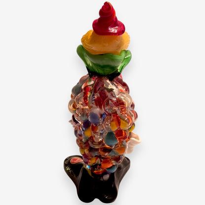 Murano-Attributed Hand Blown Vintage Red Hat Glass Clown - Multi-Colour