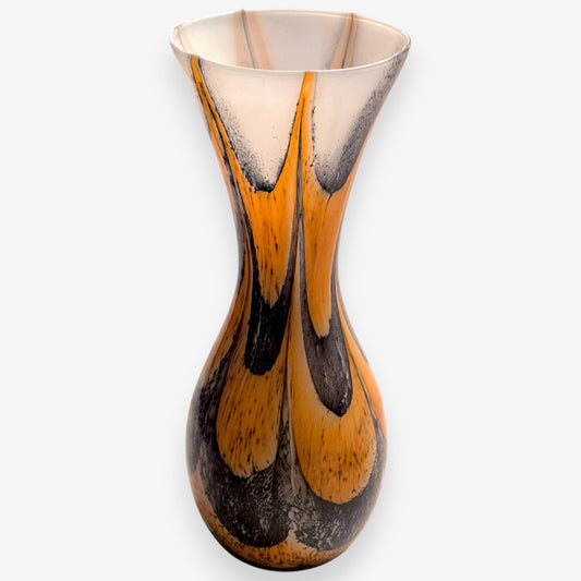 Murano-Attributed Vintage Opaline Florence Pop Art Glass Vase - Multi-Colour