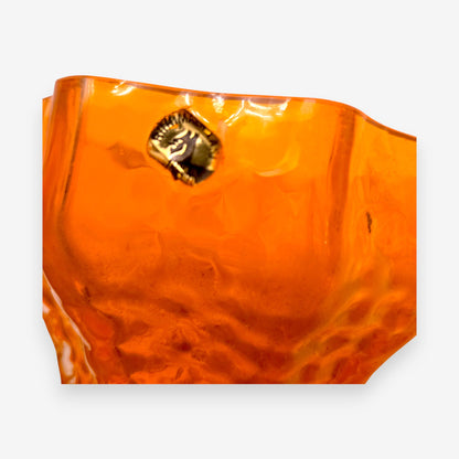 Riihimaen Lasi Kasperi Maljako Punainen Glass Vase - Orange