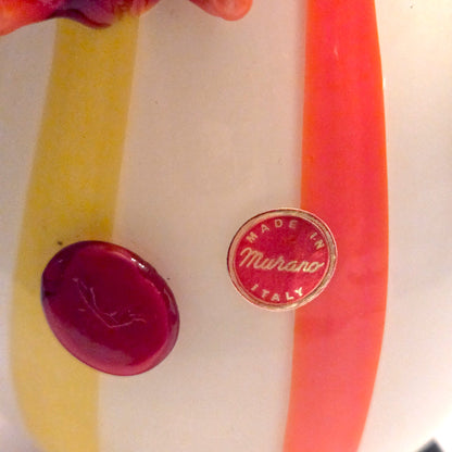 Murano-Attributed Vintage Striped Glass Clown Figurine - Multi-Colour