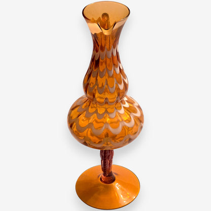 Lavorazione Stevlvia Empoli-Attributed Glass Pitcher/Vase - Amber