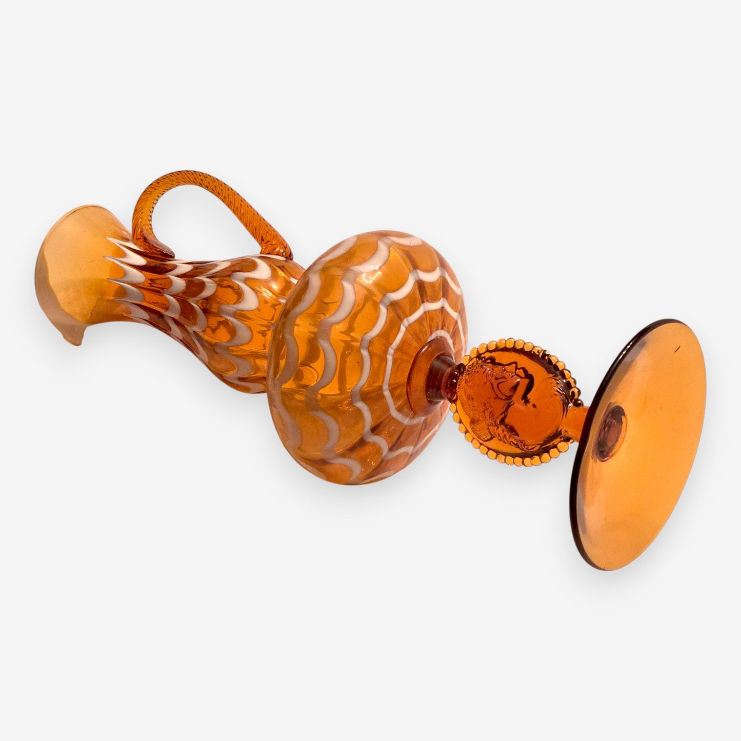 Lavorazione Stevlvia Empoli-Attributed Glass Pitcher/Vase - Amber