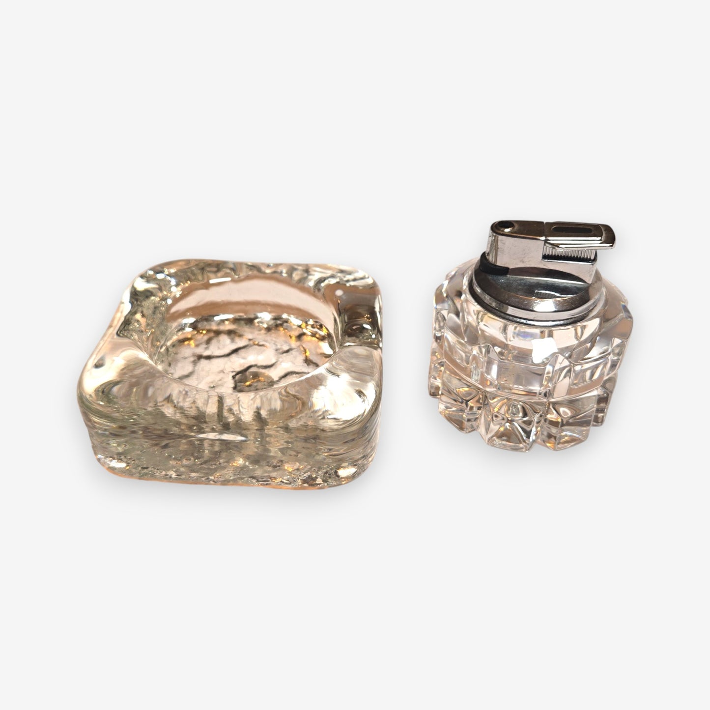 Antonio Imperatore Murano Ice Cube Glass Table Lighter - Clear