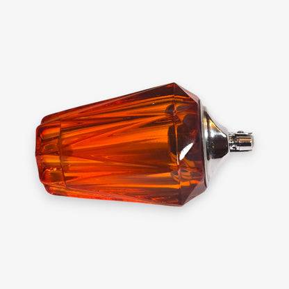 Vintage Twisted Glass Table Lighter with Metal Insert - Amber