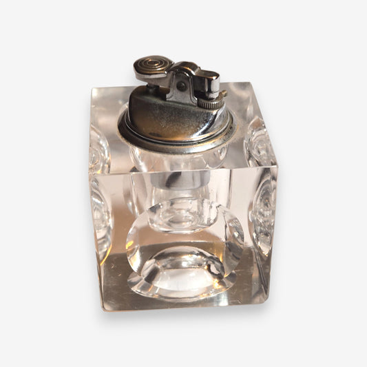 Vintage Murano-Attributed Glass Table Lighter - Clear