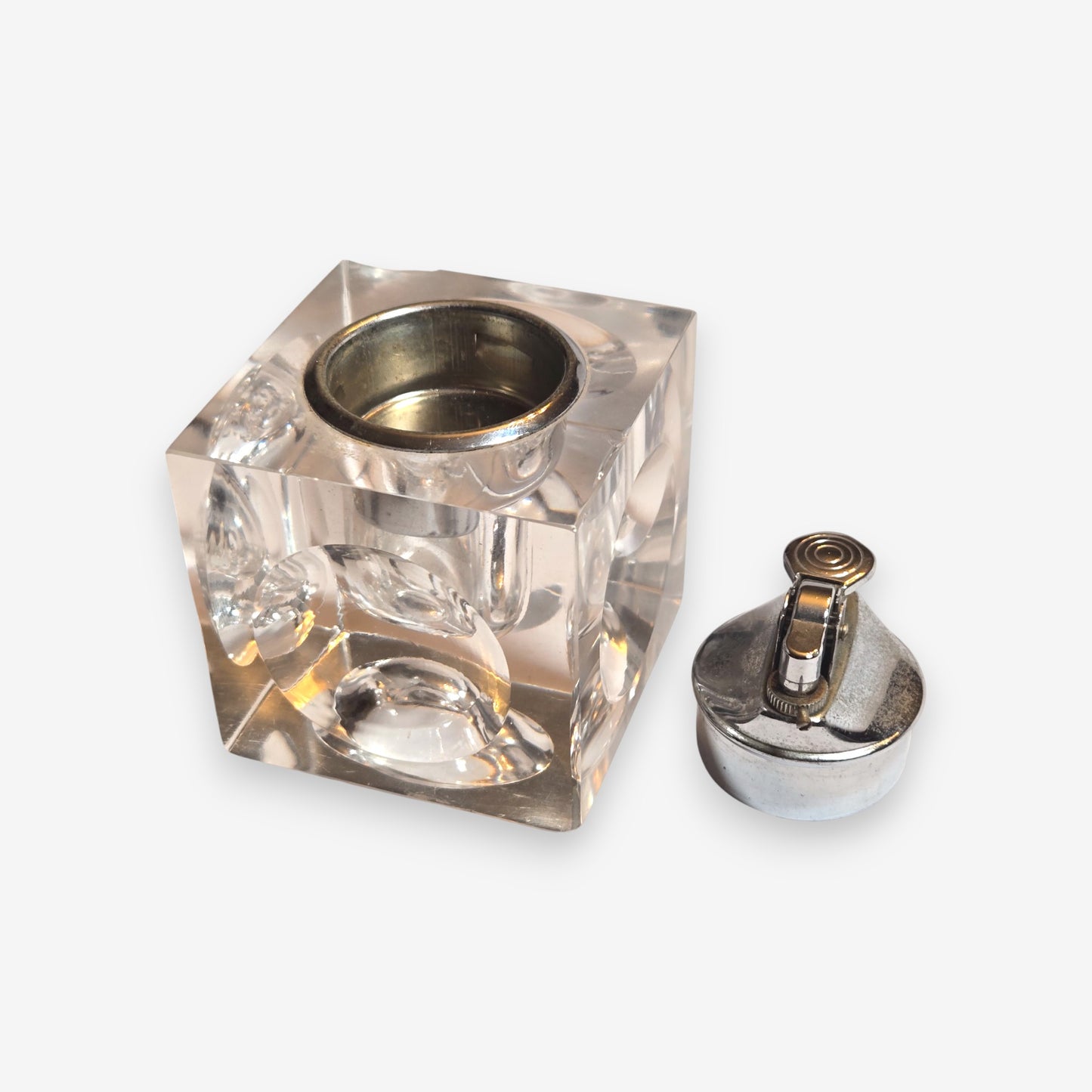 Vintage Murano-Attributed Glass Table Lighter - Clear