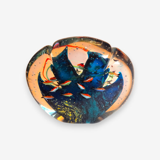 Large Vintage Murano-Attributed Glass Aquarium Sculpture - Multi-Colour