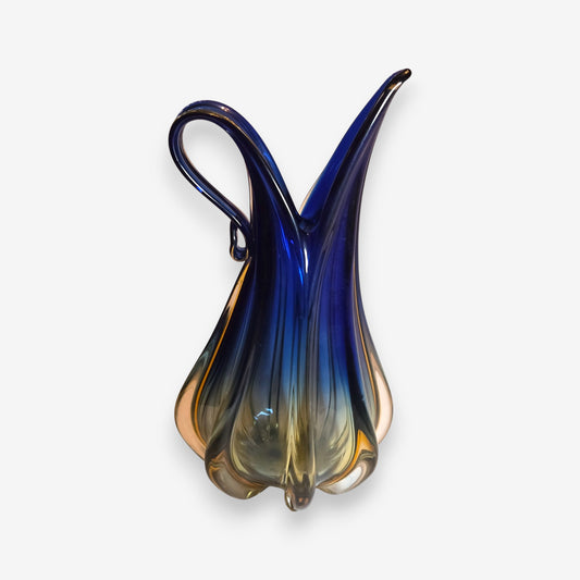 Murano-Attributed Glass Sommerso Vase by Barovier & Toso - Blue