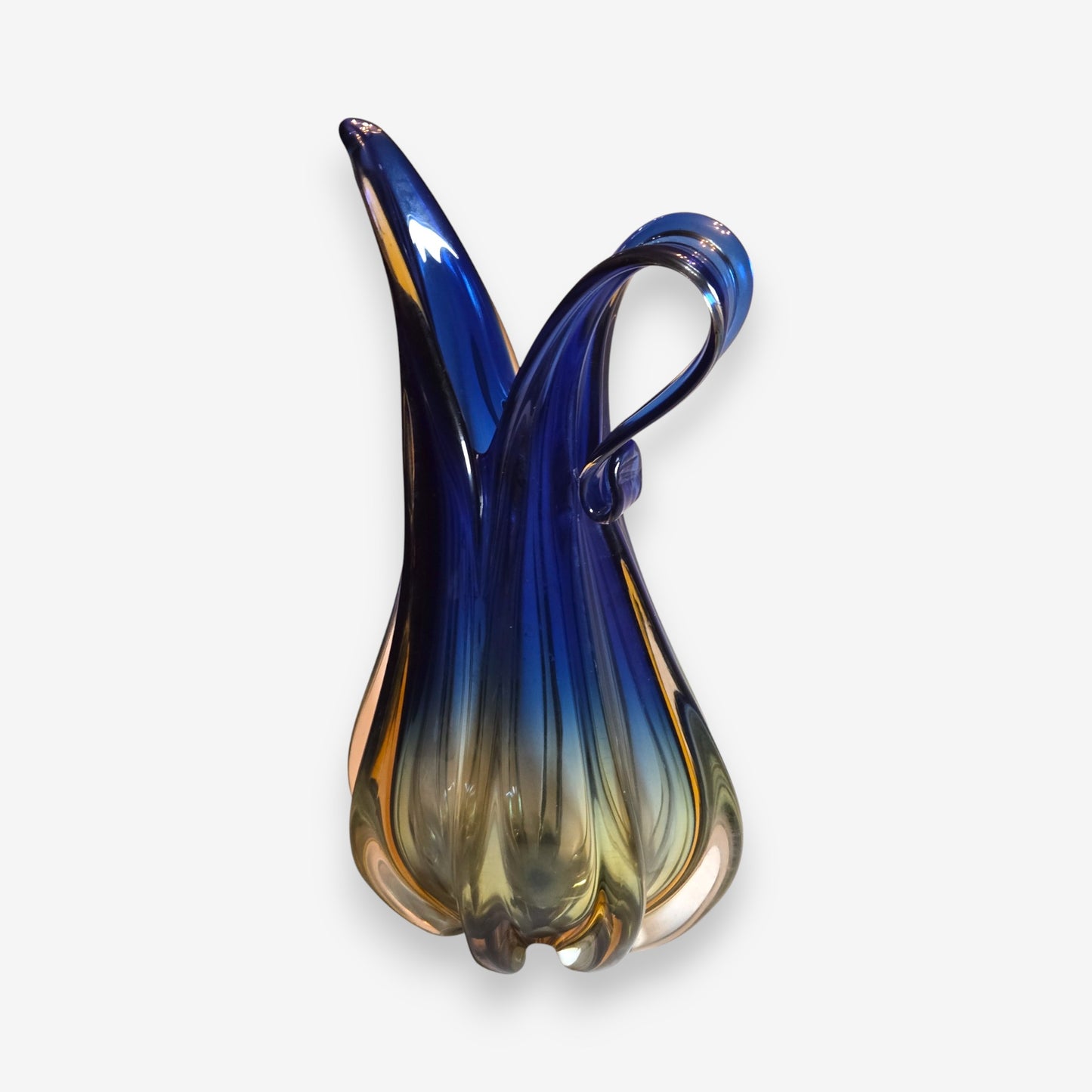 Murano-Attributed Glass Sommerso Vase by Barovier & Toso - Blue