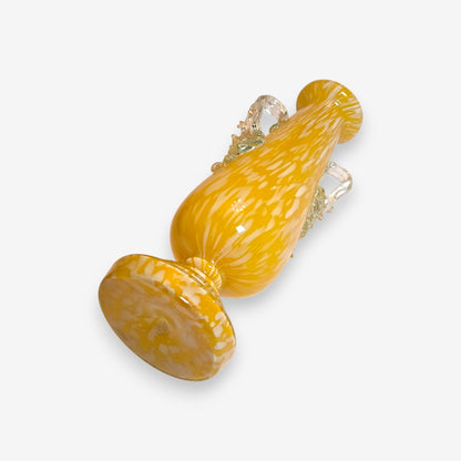 Franz Welz Bohemian Spatter Glass Vase - Yellow