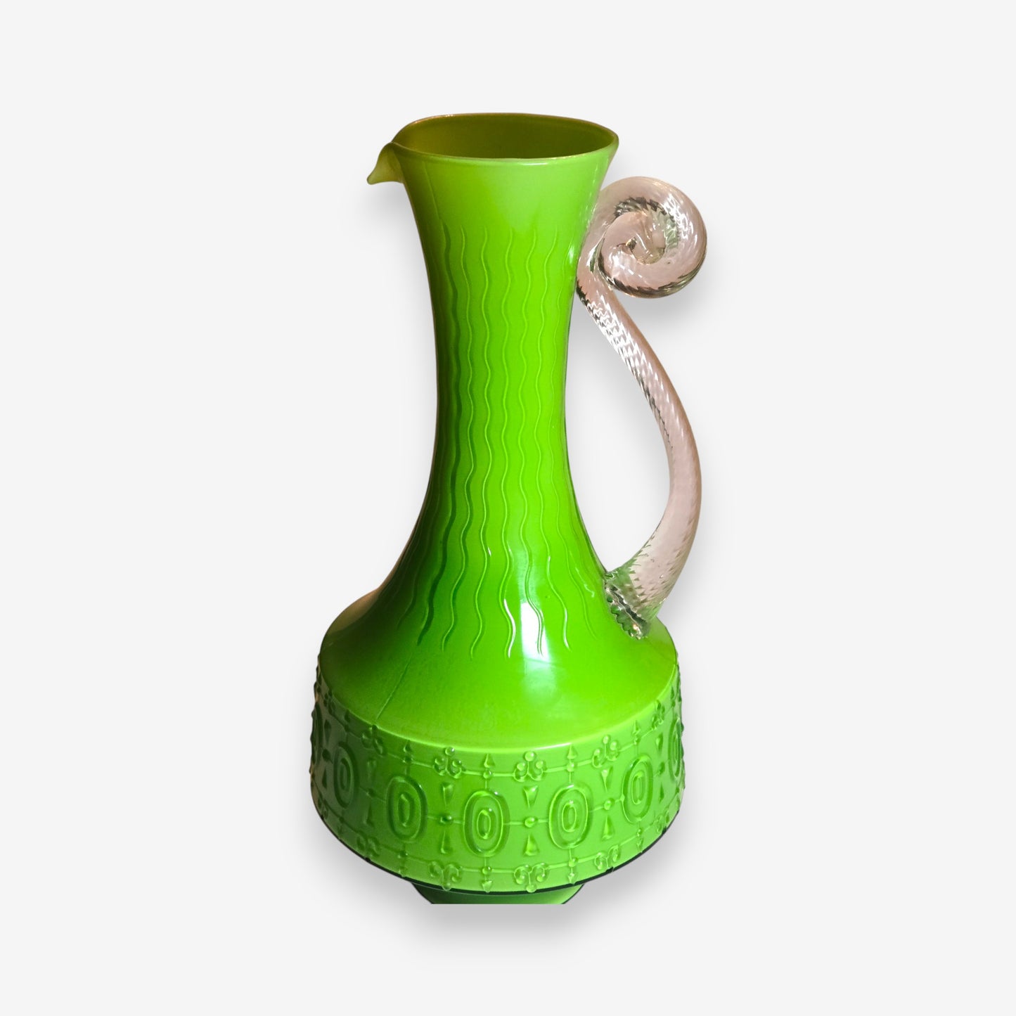 Opalina Fiorentina Lime Green Glass Vase or Jug - Lime