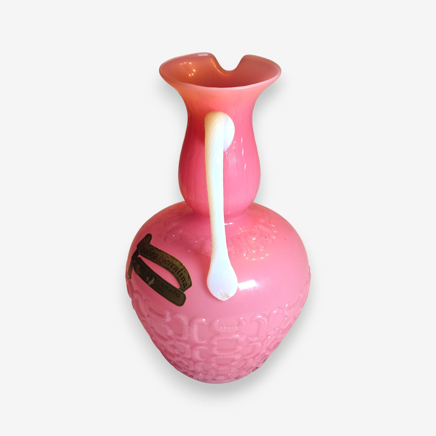 Opalina Fiorentina Pink Glass Vase or Jug - Pink