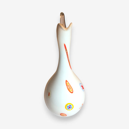 Murano-Attributed Vintage Millefiori Glass Vase or Pitcher - Multi-Colour