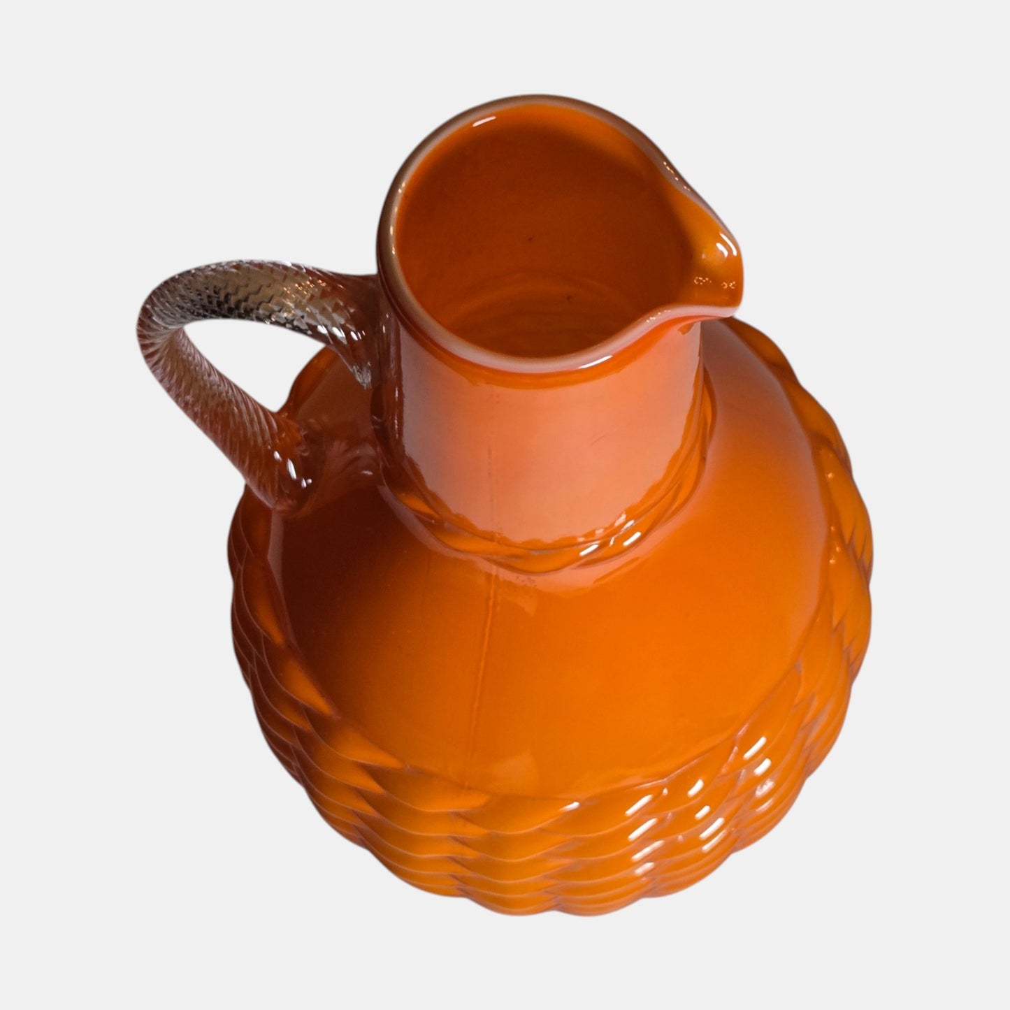 Empoli Vintage Glass Jug Basket Weave - Orange